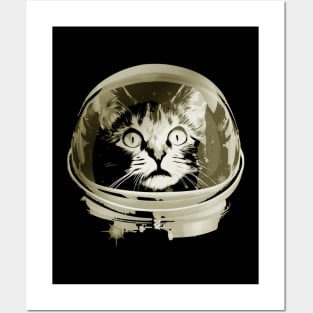 Space Cat Vintage Color Posters and Art